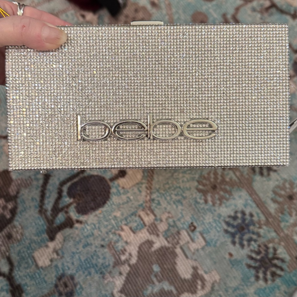 Bebe silver,rhinestone style Rectangular hard cas… - image 3